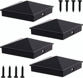Azdele 445019691642 4x4 Heavy Duty Aluminum Pyramid Post Caps Cover For Nominal Wood