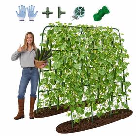 Bag Wizard S322643-bw-us Heavy-duty 63 Inch Arch Trellis For Climbing Plants With Nylon Net And Leaf Ties