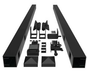 73050638 Barrette 4 Ft.h Black Aluminum 3 Rail Adjustable Fence Gate Kit73050638