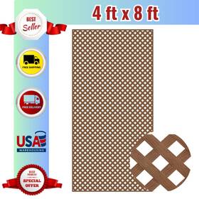 Barrette Outdoor Living 73004040 4 Ft. X 8 Framed California Redwood Vinyl Privacy Diamond Lattice