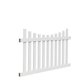 73014405 Barrette Outdoor Living Seneca Scallop 4 Ft. H X 6 W White Vinyl Picket