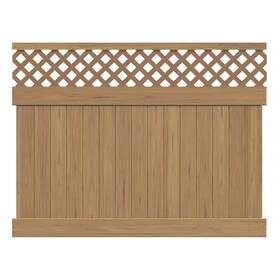 73025354 Barrette Outdoor Living Semi-privacy Vinyl Fence Panel 6ftx8ft Flat Top Cypress