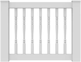 73030538 Barrette Outdoor Living 36 Inch Vinyl T-rail Gate Kit With Turned Balusters White