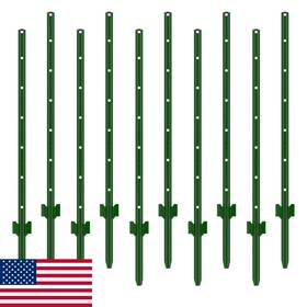Bavnnro B0drfw177m 10-pack 4ft Heavy Duty Steel U-channel Fence Posts - Garden And Yard Fencing
