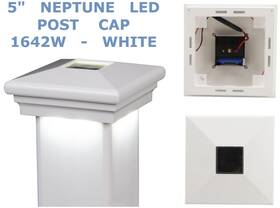 Best 1642w Nib 5 Inch Square Neptune Downward Solar Led Lighted Vinyl Post Cap White
