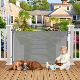 Wdnc2 Betertek 100 Inch Wide Weatherproof Outdoor Retractable Dog Gate With No 35 X Gray
