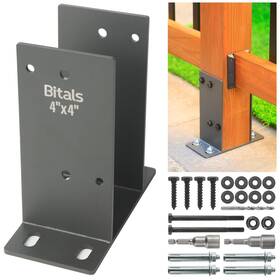 Bitals 789789652258 4pcs 4 Inch X Actual Stainless Steel Post Base Anchor Bracket
