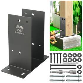Bitals 789789652296 2pcs 6 Inch X Actual 5.5 Stainless Steel Post Base Anchor Brack