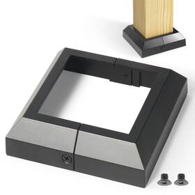 Bitals Bt001-3.5pc-8p 3.5 Inch X3.5 Actual Deck Post Base Cover Decorative Black