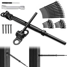 B0c7kfc6p1 Blika 10 Pair Black 1/8 Inch Cable Railing Kit Swage Toggle Turnbuckle Hardware Adj