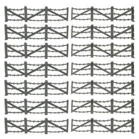 Bmc Toys 810049670313 Classic Marx Barbed Wire Fences - 20pc Gray Plastic Army Men Accessories