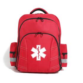 Bnyyug 735812639376 Red Emergency Medical Backpack Empty First Aid Bags Responder Bag For T