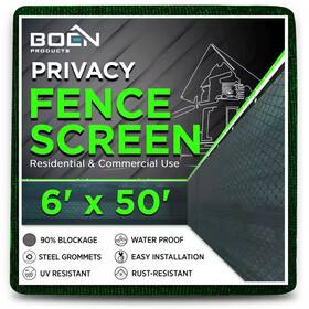 Boen 313036382386 Privacy Fence Screen Netting Mesh For Chain Link Fencing 6 X 50 Ft. Green
