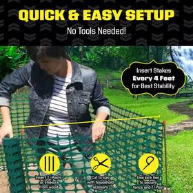 Boen 445024212276 4 Ft. X 100 Green Construction Snow/safety Barrier Fence