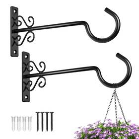 B0fhkk464b Bolite 10 Inch Wall Mount Plant Hangers - Indoor/outdoor Hanging Brackets 2 Pack