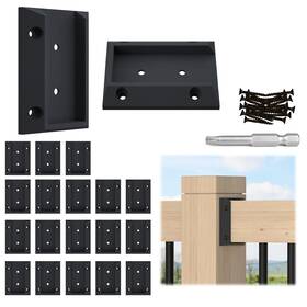 Branded 445027021042 20pcs Deck Railing Brackets Connectors Rail Support Kit For 2x4 1.5 Inch 3.5