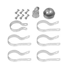 Branded 445046517533 2-3/8 Inch Galvanized Chain Link Fence Aluminum End/gate Post Set For 5 Ft. And 6 F