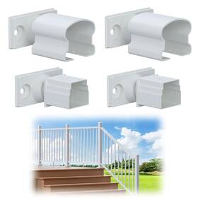 Branded 705353033971 4 Pack Aluminum Deck Railing Bracket Connector Adjustable Whit