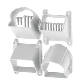 Branded 73019000 White Vinyl Traditional Rail Stair Bracket 4-pcs Kit Durable Railing Accessory