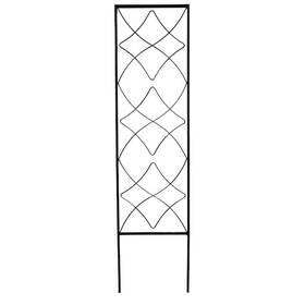 84417l Branded 12-inches W X 48-inches H Black Steel Swirl Garden Trellis For Climbing Plants F