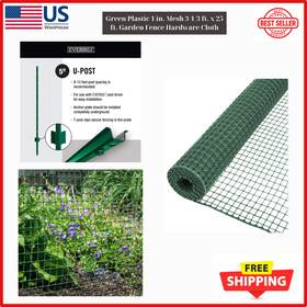 889250eb12 Branded Everbilt Green Plastic 1 In Mesh 3-1/3 Ftx 25 Ft Garden Fence Cloth