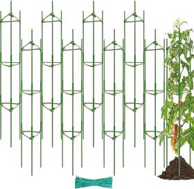 8pcs-single Branded -8pcs-single 8 Pack Tomato Cages For Garden Up To 48in 4ft Adjustable Cage Sta