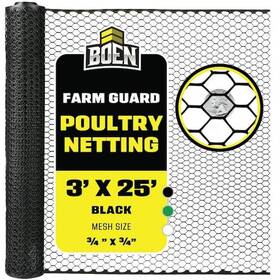 Pf-40002 Branded 3 Ft. X 25 Plastic Poultry Hex Garden Fence Netting Green