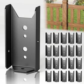 Branded01 445021557561 20 Pcs 2x4 Fence Brackets For Wood Black 18 Gauge Deck Railing