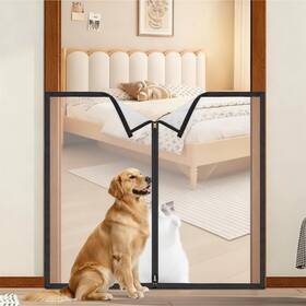 Xan-brightrow-1137 Brightrow 32 Inch H X 38 W Dog Screen Mesh Gate Portable Puppy Black