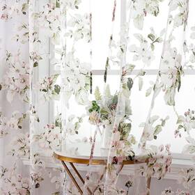 Sheer5284 Broshan Floral Sheer Curtains 84 Inches Long For Girls Bedroom French Country Printe