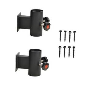 Btram Bt003 1 Pcs Black Patio Umbrella Holder Heavy Duty Offset Flat Mount Bracket Set