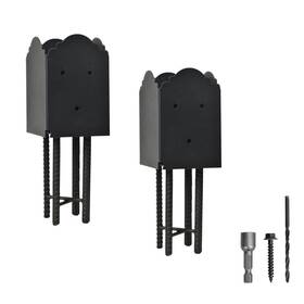 Btram Bt009 2 Pack Metal Post Base Holder 4ftftx4ftft Internal 3.5 Inch X3.5 Anchor Brackets