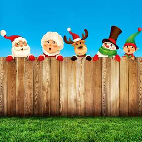 Bucherry Cas-bucherry-33830 5 Pcs Christmas Fence Peeker Decoration Peeking Yard Decorations Sa