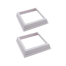 Bueyfolt Mz-4-2 2 Packs 4 Inch Vinyl Post Skirt/england Style Cups White/two-piece Base