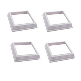 Bueyfolt Mz-4-4 4 Packs Inch Vinyl Post Skirt/england Style Fence Cups White/two-piece Ba