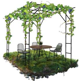 Bukliyn Hj004 Grape Trellis - Size 118 78.5 90.5 Inches Large Outdoor Garden Arch Tr