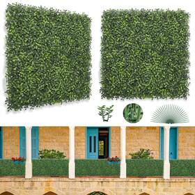 Bybeton 761259348137 Artificial Boxwood Panels 20 Inch X 12pc 4-layer Leaves Uv-anti Greenery Wall