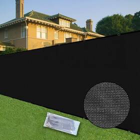 C&t N-art-002 5ftx50ft Black Fence Privacy Screen With Aluminum Grommets Heavy Duty 142 Gsm