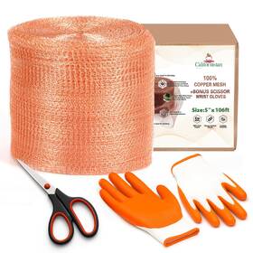 Californistan Sa-25 Copper Mesh Rodent Control 5in X 102ft - Rustproof For Gardening And Sealing