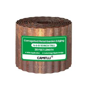 Camitlli 717813887789 Corrugated Metal Garden Edging Sturdy Tall Landscape Borders Perfect