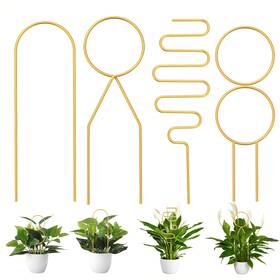 Canipha Ma0171 4 Pcs Small Metal Trellis For Potted Plants Gold Climbing