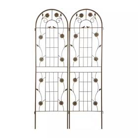 Castnoo 313044776795 71 Inch Brown Iron Arch Garden Trellis Fence Plant For Outdoor Climbing
