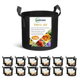Cavisoo 700204933547 24-pack 3 Gallon Grow Bags Heavy Duty Thickened Black