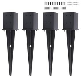 Cdfyjhfdq 744110868807 4 Pcs 4x4 Fence Post Anchor Ground Spike 22in Powder Coated Base