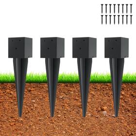 Cdfyjhfdq Sic-678 4 Pcs Inch X4 Fence Post Anchor Ground Spike Internal 3.6 X3.6 Metal St