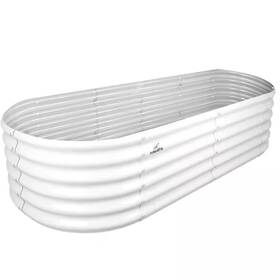 Cesicia 313096417431 72 Inch X 24 18 Outdoor Oval Antique White Galvanized Steel Elevated Ga