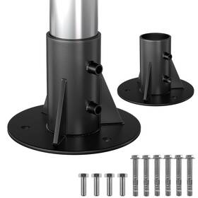 Chicaura Hzx-hwcp-040 2 Pack Chain Link Fence Post Base Flange For 1-7/8 Inch Od Round Posts Heavy Dut