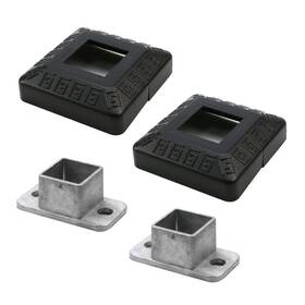 Chinflly Fyc0576 2 Sets Fence Metal Flange For Inch Square Post Includes Cover Plate Stair