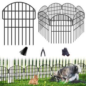 Chtsjqw Agfs10 10 Panels Garden Fence Animal Barrier 10.8ft L X17in H No Dig Dog Arched
