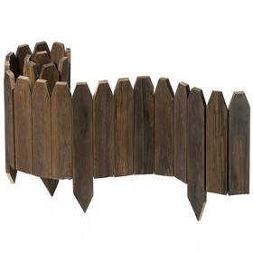 Ciamore Msl-pbpt0619 Wood Fence Border For Garden Beds 9.8 Inch H X 47 L Wooden Landscape Edging